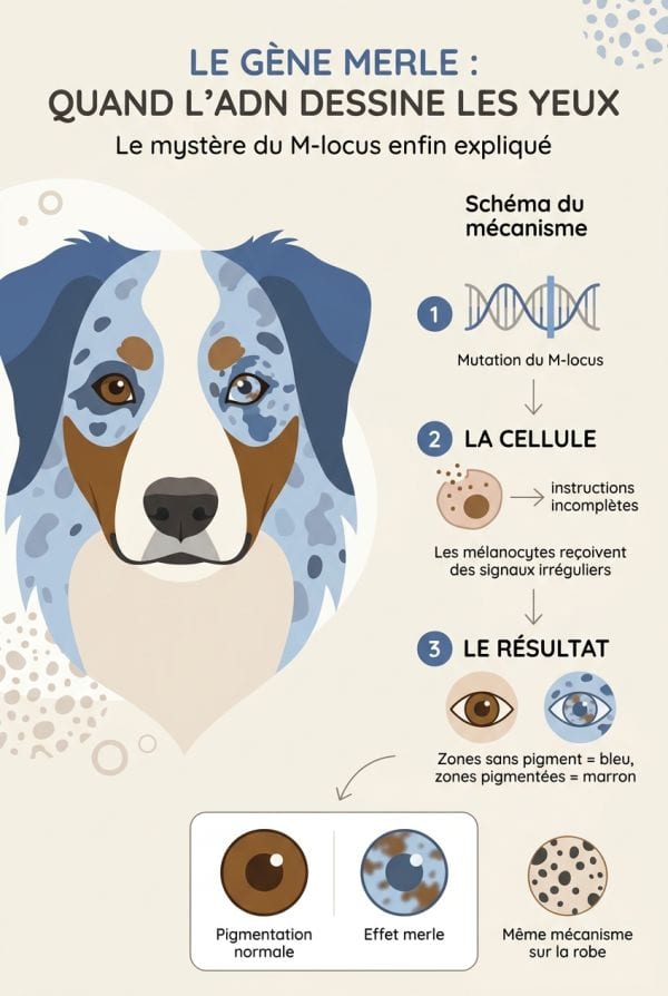 Le gène merle (M-locus) : la clé du mystère