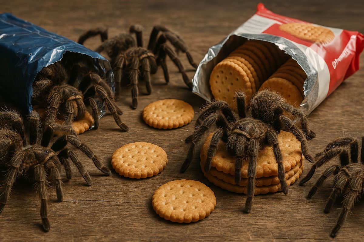1500 mygales dans des emballages de biscuits