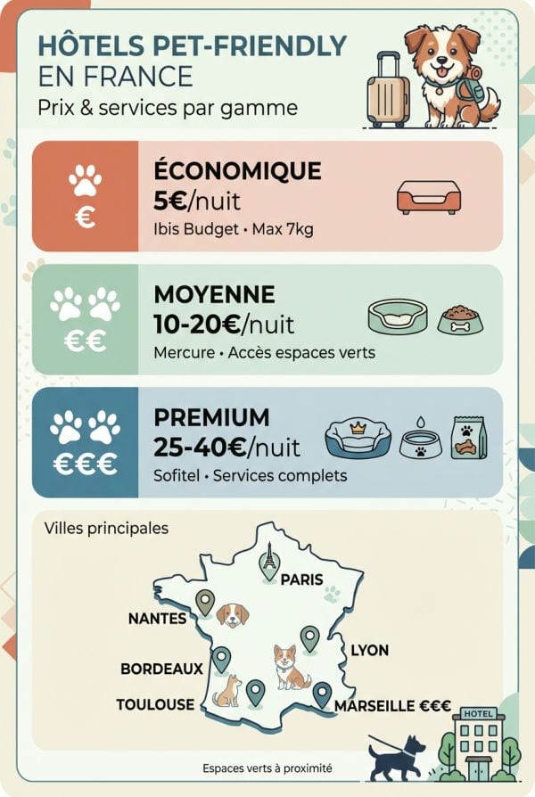 Panorama des établissements par gamme de prix et localisation