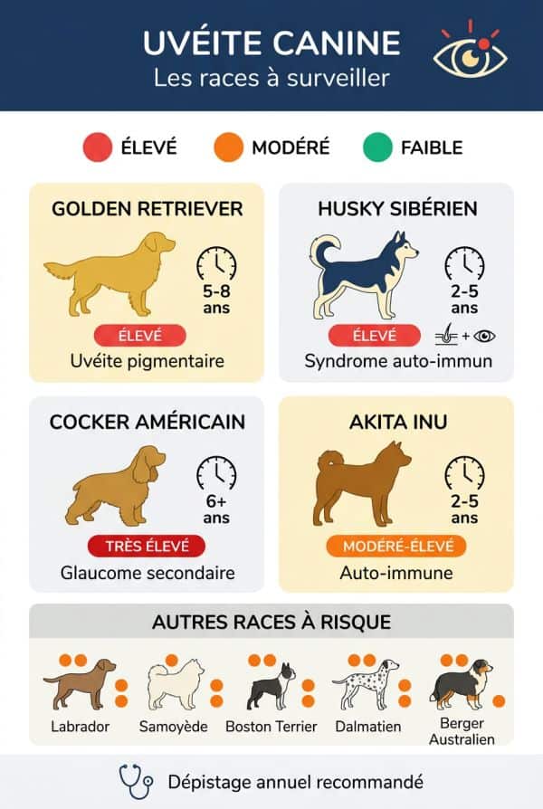 Les races prédisposées à l'uvéite
