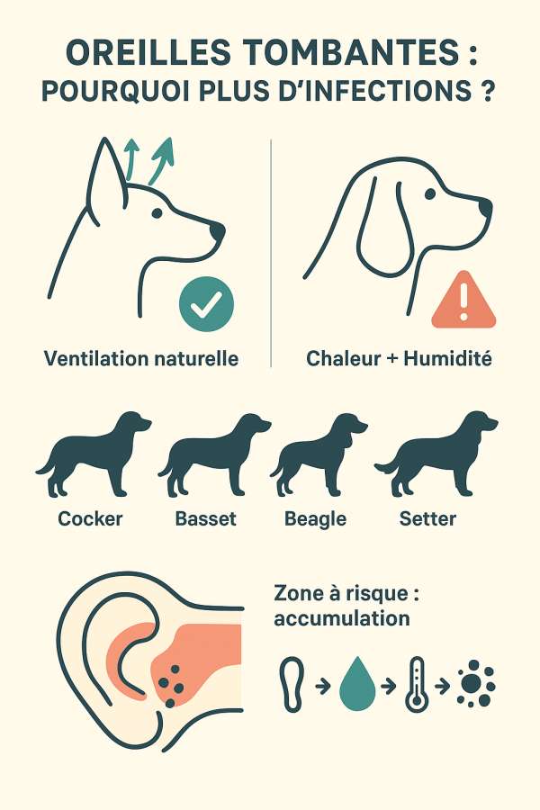 L'anatomie à risque des races à oreilles pendantes