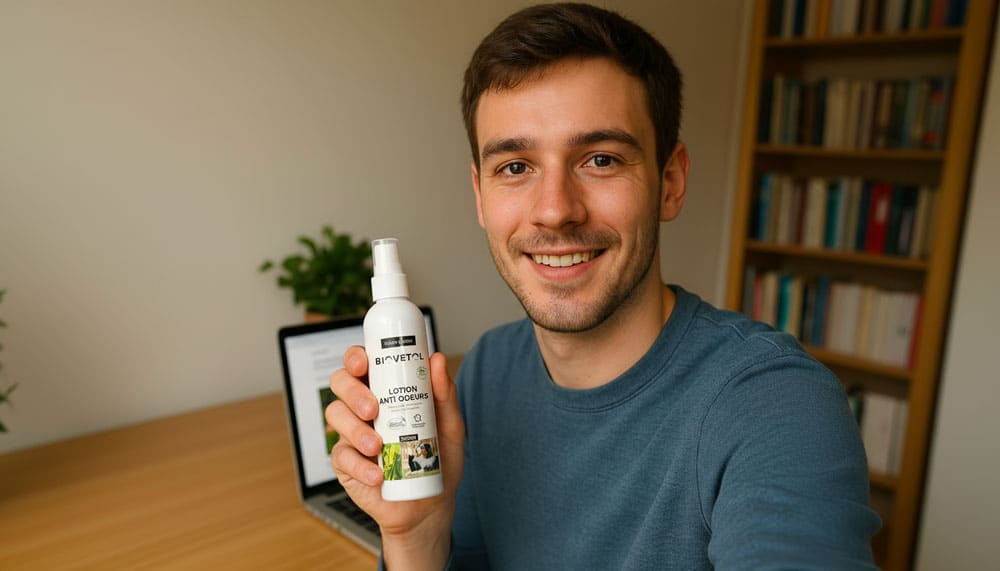 Thierry présente la lotion anti odeurs