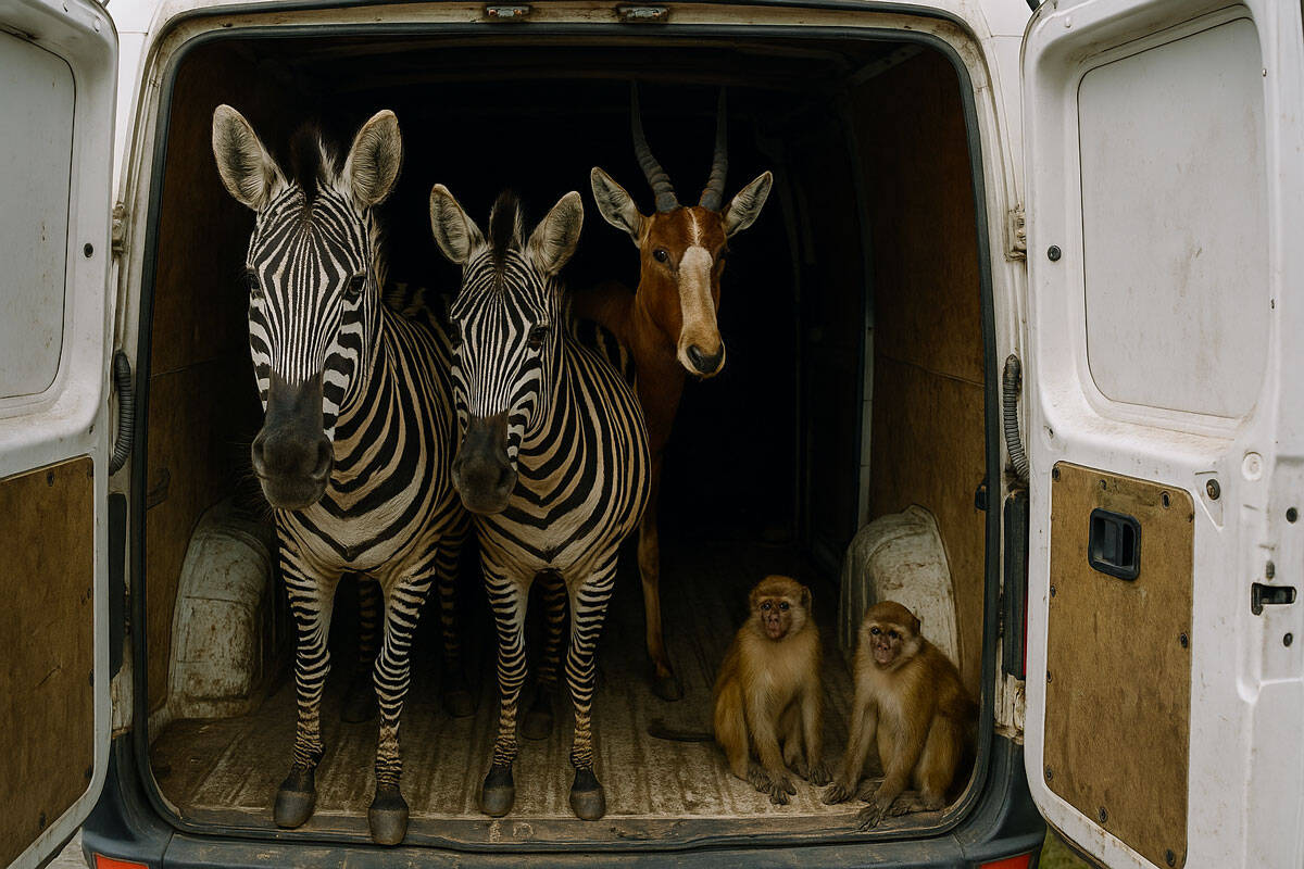 Des zèbres, une antilope et des singes : des animaux sauvages découverts dans une camionnette par la police allemande